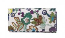 Peněženka KH- č.1000 květy fialovo-zelené